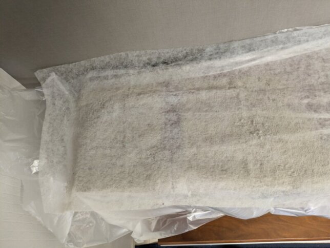 外付けフィルターを外した状態とんでもない数のホコリ