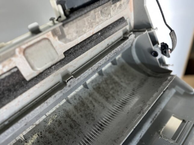 エアコンの送風口のカビ除去前