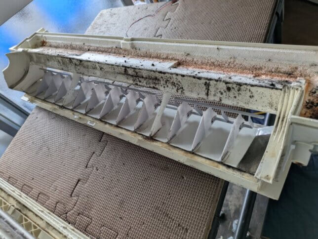 ドレンパンもかなりのカビ汚れ