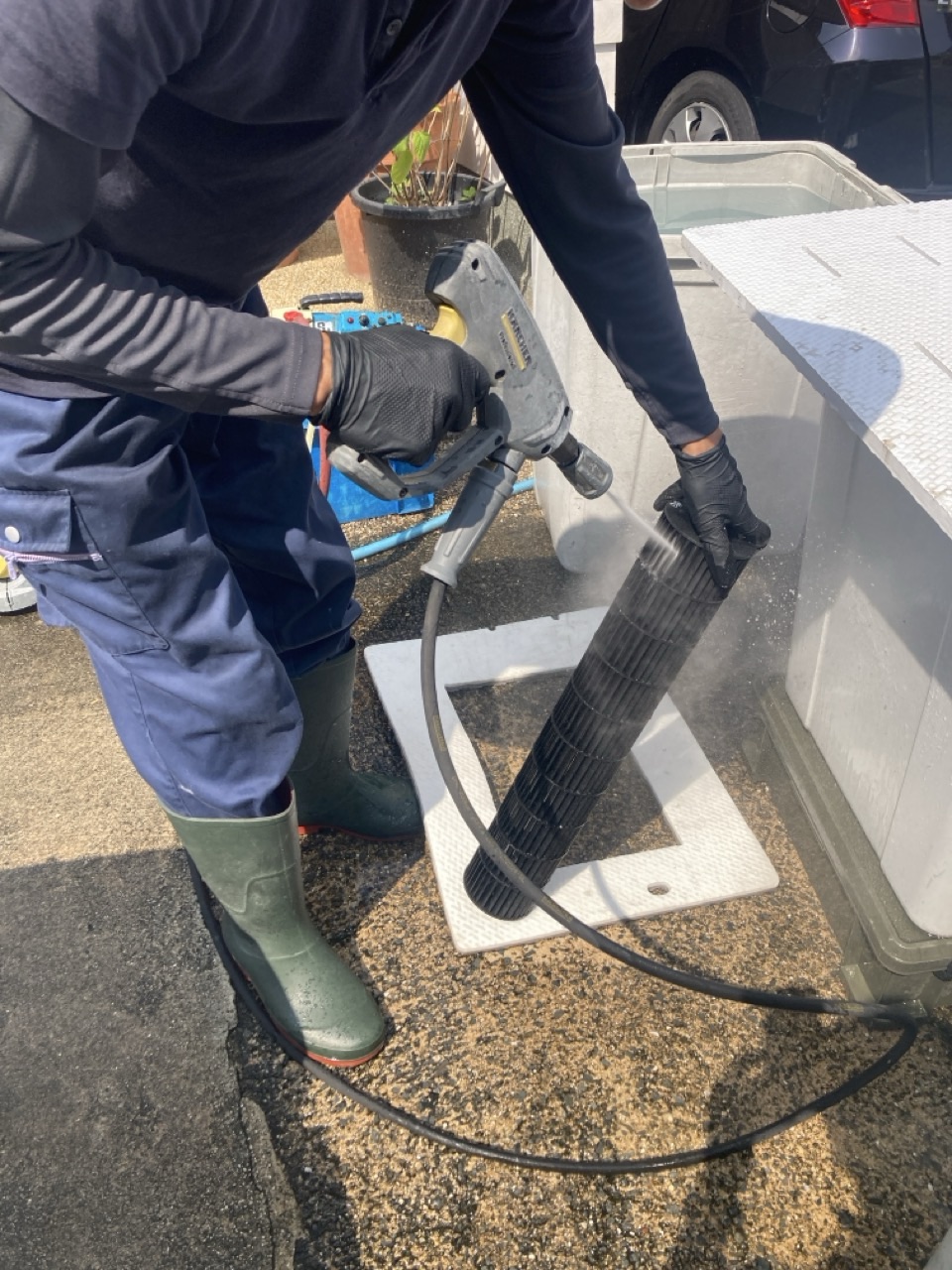 ファンの洗浄中